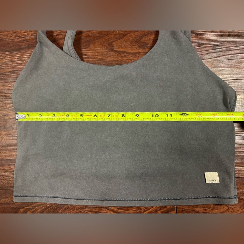 VUORI Washed Charcoal Washed Daily Crop Tank Active Lounge Low Impact Top Size L - Picture 8 of 9